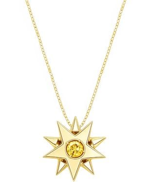 Unaloe Quartz Star Pendant Necklace - Metallic