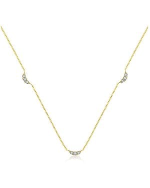 Genevieve Collection 18K Moon Shape Diamond Necklace Choker - Metallic