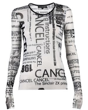 Una Berzina Printed Sheer Mesh Top Cancel/Print - Multicolour