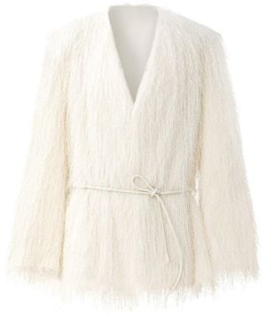 Centre Piece Rowan Fringe Jacket - White