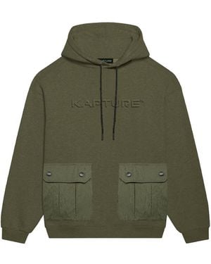 Kapture Travel Logo-Print Pocket Hoodie - Green