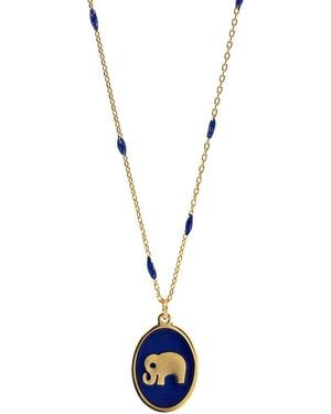 Ebru Jewelry Powerful & Lucky Elephant & Chain Necklace - Metallic