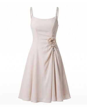 Luna Fashion House Neutrals Short Dress, Lesli - Natural