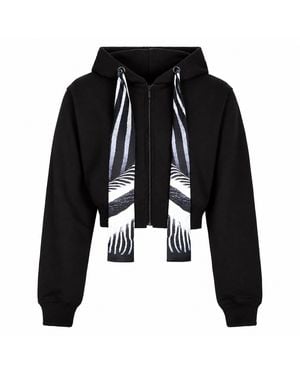 ROSIE BILLINGTON Safari Scarf Cropped Hoodie - Black