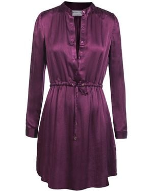 Modallica Viki Violet 100% Organic Gots Certified Silk Mini Dress - Purple