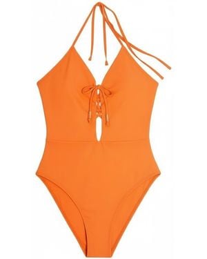 Brasini Swimwear Lace Front One Piece Swimsuit - Orange