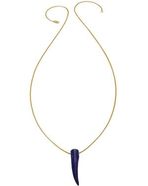 Heather Hawkins Jewelry Gemstone Horn Rolo Chain Necklace - Metallic