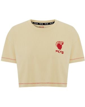 Pcfg Neutrals Crop Tee - Natural