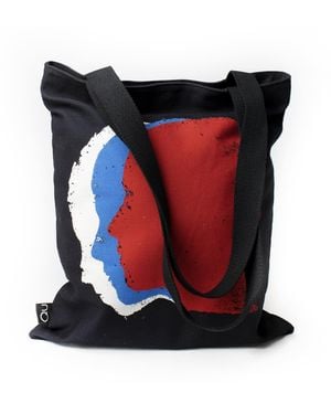 Qu Colored Heads Canvas Tote Bag