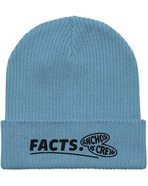 Anchor and Crew Light Facts Gen. Organic Cotton Embroidered Beanie - Blue