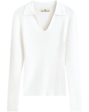 Victoria Paulsen Samantha Long Sleeve Knit Polo - White