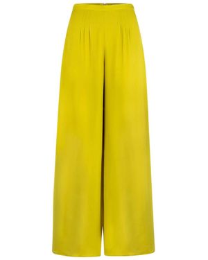 Cavanagh Baker Citrine Silk Georgette Three Pleat Pant - Yellow