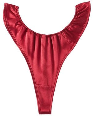 Soft Strokes Silk Set Of Two Pure Mulberry Silk T-String Pantie - Red