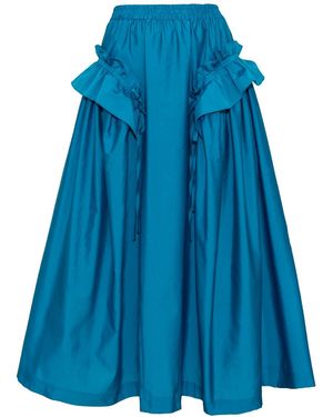 KAROLINA OZOLINSIUTE Laura A-Line Skirt With Ruffles - Blue