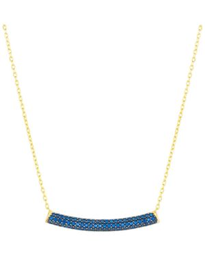 Spero London Sterling Concave Bar Necklace - Blue