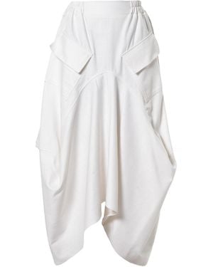 Metamorph Denim Asymmetrical Skirt - White