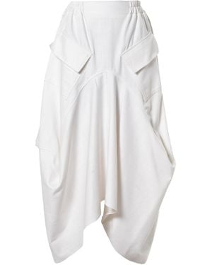 Metamorph Denim Asymmetrical Skirt - White