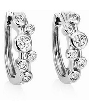 Cervin Blanc Diamond Bubble Hoop Earrings - Metallic