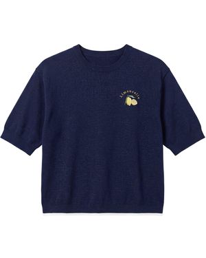 Brodie Cashmere Limoncello Tee - Blue