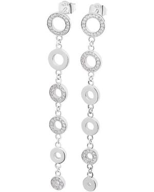 Lucy Quartermaine Art Deco Halo Drop Earrings - White