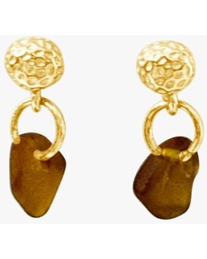 Glassy Kokosdråbe Earrings - Metallic