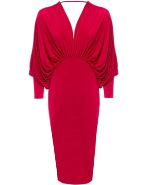 Sarvin Batwing Dress - Red