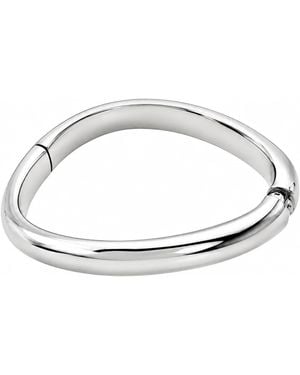 Rare Matters Jewelry Modern Organic Shape Stainless Steel Hinge Cuff - Metallic