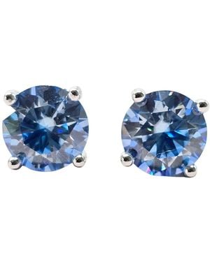 Sophelia Sapphire Moissanite Crystal Sterling Earrings - Blue