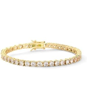 VicStoneNYC Fine Jewelry Triple Excellent Cut C.Z Tennis Bracelet - Metallic