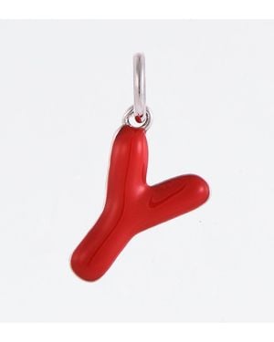 Pinnole Monogram Charm - Red