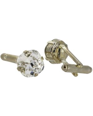 Vickisarge Neutrals The Clear Stud Cufflink - Green