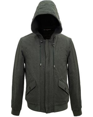 Smart and Joy Hooded Cotton Jacquard Jacket - Green