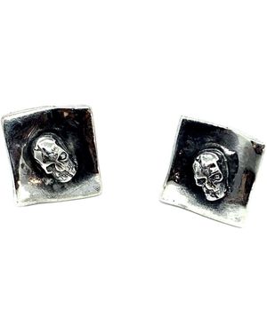 Tg-Jewellery by Tamara Gervasio Skull Stud Square Earrings - Green