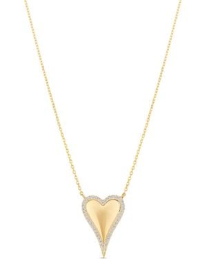 SHYMI Pave Outline Heart Necklace - Metallic