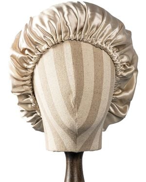 Soft Strokes Silk Neutrals Pure Mulberry Silk Oatmeal Hair Bonnet - Brown