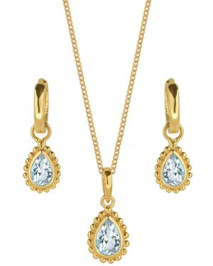Charlotte's Web Jewellery March Birthstone Necklace And Earring Set - Metallic