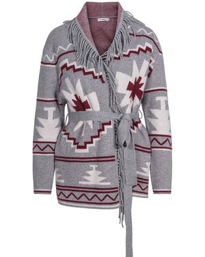 tirillm Maggie Pattern Knitted Cashmere Cardigan, Melange - Blue