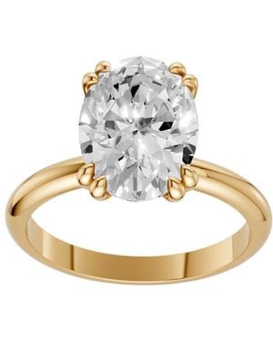 Aya Fine Jewelry Oval Cut Lab Diamond Solitaire Engagement Ring - Metallic