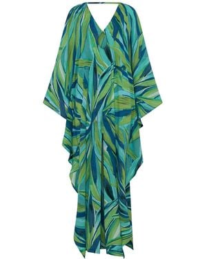 Belyed Handcraft Grace – Elegant Chiffon Beach Kaftan By Belyed - Green
