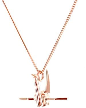 Origami Jewellery Mini Crane Necklace - Metallic