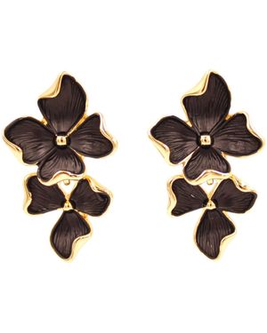 1610Istanbul Midnight Bloom Earrings - Black