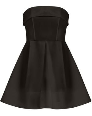 Tia Dorraine Wild Flower Flared Satin Mini Dress, - Black