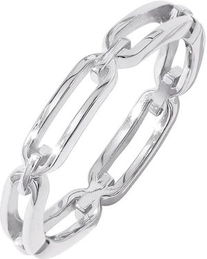 Diamonbliss Elongated Link Plain Ring - White