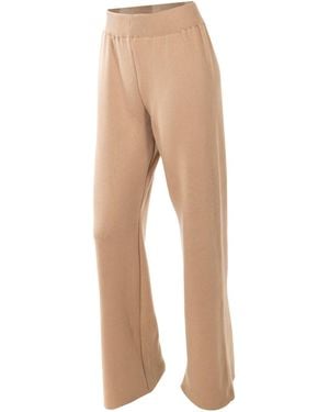 25 UNION Knitted Cotton Straight Leg Trousers Lana Caramel - Natural