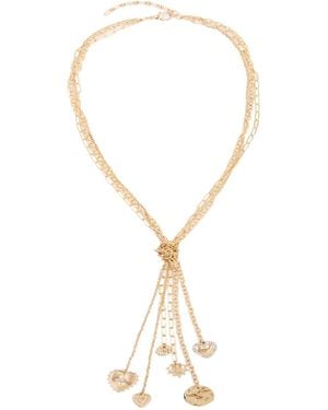 Saachi Long Charm Necklace - Metallic