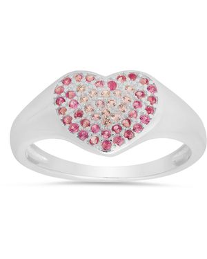 Kylie Harper Sterling Sapphire Ombre Heart Ring - Pink