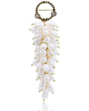 Bayemeyc Grappe Pearl Brooch - Metallic