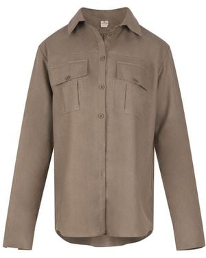 Gunda Hafner Ltd Neutrals Khaki Linen Safari Shirt - Grey
