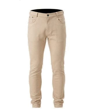 Ron Tomson Microsuede Lightweight Tapered Trousers - Natural