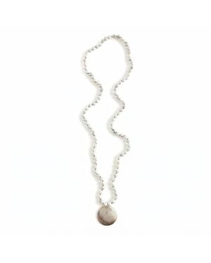 Heather Hawkins Jewelry Rockabye Long Coin Pendant Gemstone Necklace - Metallic